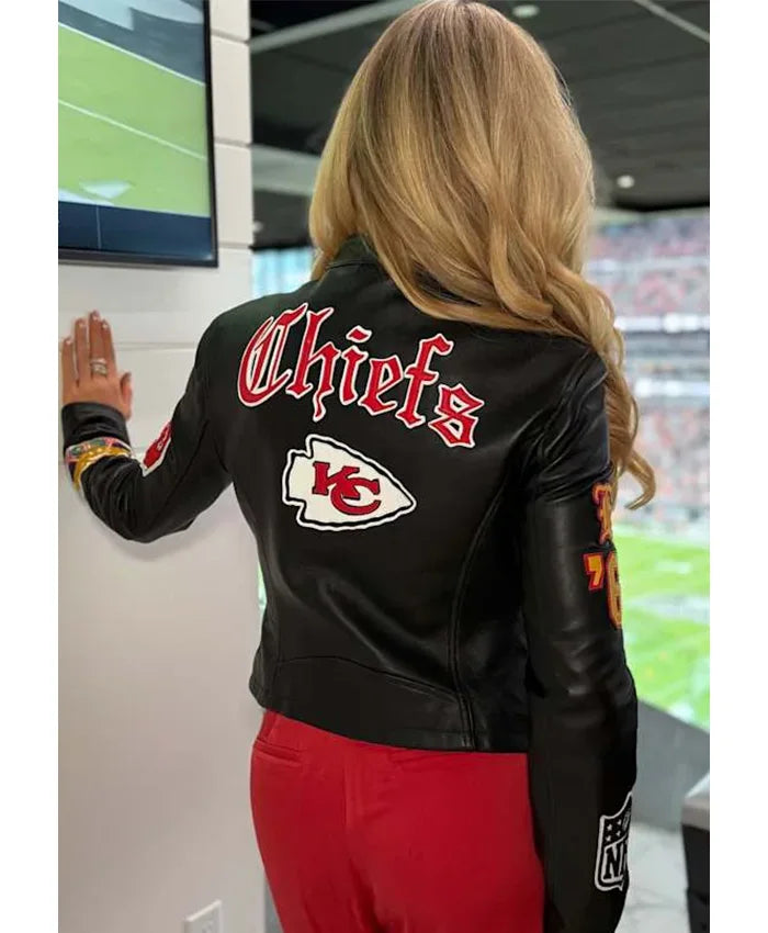 Gracie Hunt Chiefs Black Leather Jacket