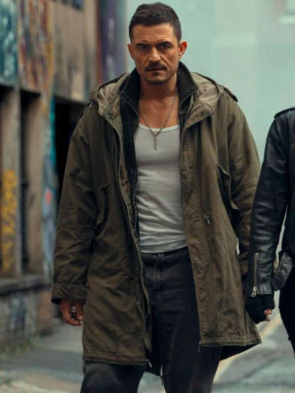 Orlando Bloom Deep Cover  Green Coat