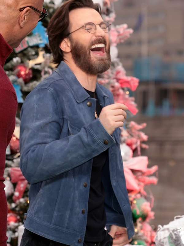 Chris Evans Red One Movie Event Suede Leather Jacket
