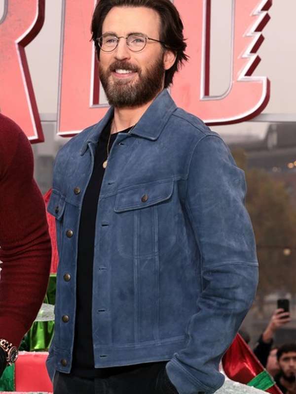 Chris Evans Red One Movie Event Suede Leather Jacket