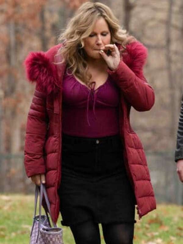 Jennifer Coolidge Riff Raff Red Puffer Jacket