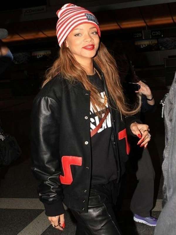 Shop Rihanna Heart Love Varsity Jacket