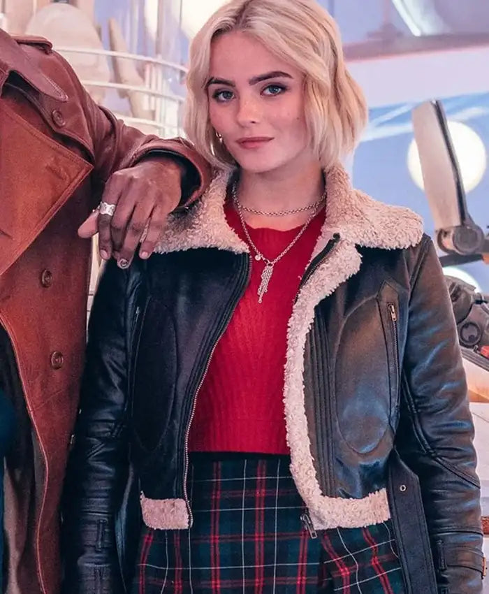 Ruby Sunday Doctor Who S14 Black Shearling Jacket