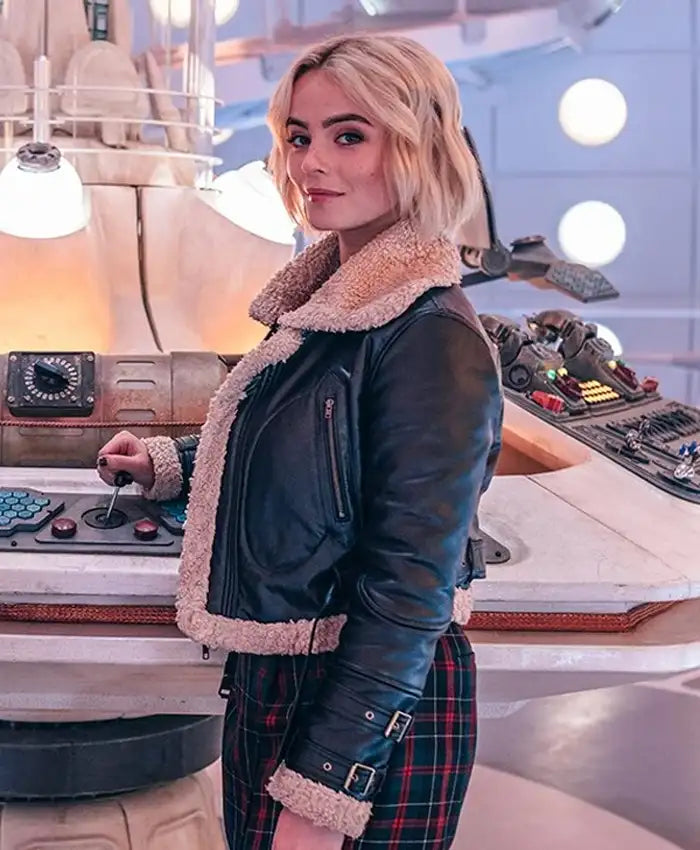 Ruby Sunday Doctor Who S14 Black Shearling Jacket