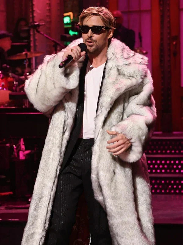 Snl Ryan Gosling White Fur Coat