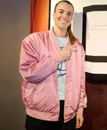 Sabrina Ionescu Pink Varsity Jacket