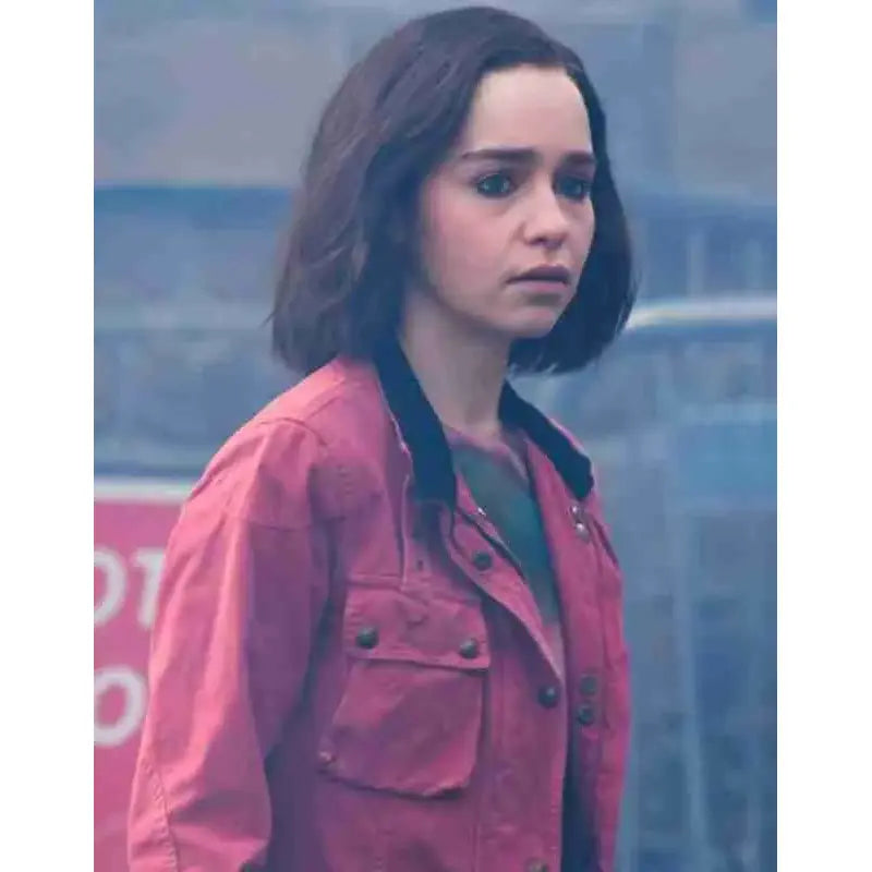 Shop Emilia Clarke Secret Invasion Abigail Brand Pink Jacket