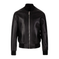 Plain Leather Bomber Jacket Women, Black