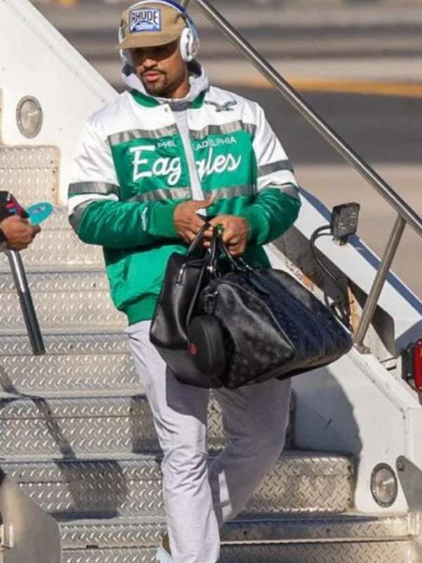 Jalen Hurts Philadelphia Eagles Green Bomber Jacket