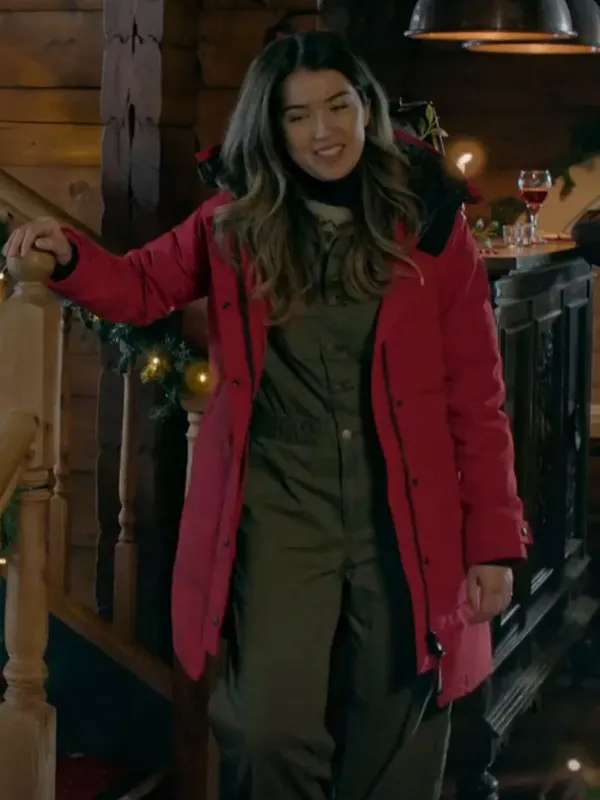 Nichole Sakura The Finnish Line 2024 Red Hooded Jacket