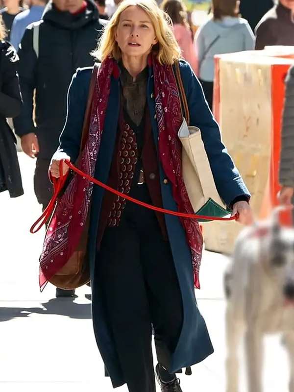 Naomi Watts The Friend 2025 Blue Trench Coat