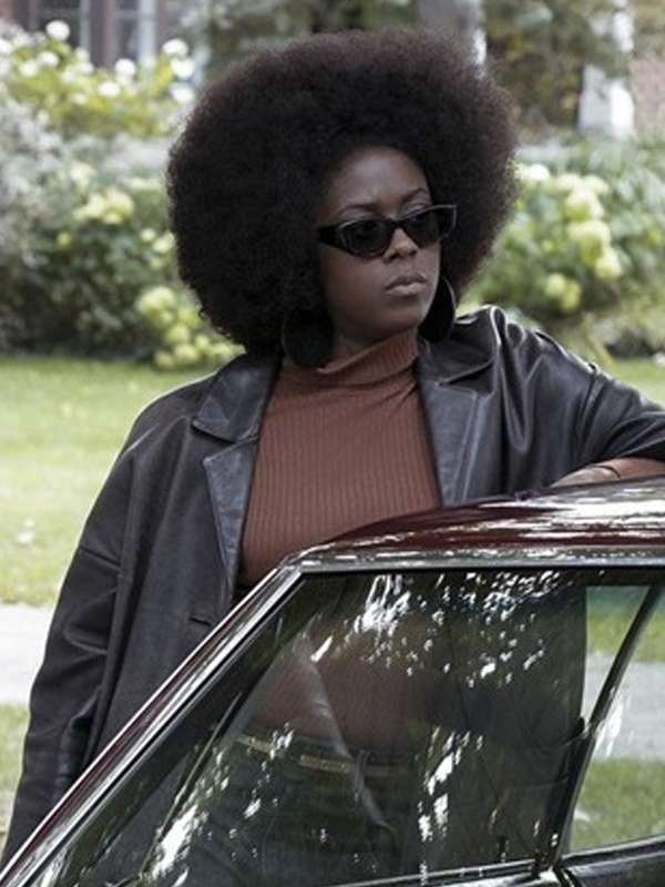 Moses Ingram The Queen’s Gambit Black Leather Coat