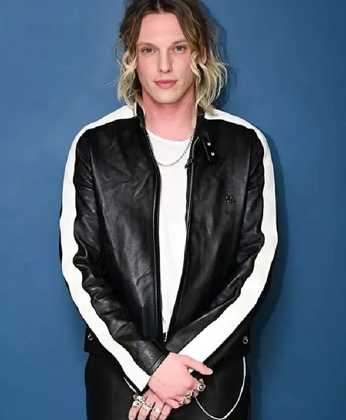 Buy Jamie Campbell The Tonight Show Starring Jimmy Fallon 2026 Black Leather Jacket For Men