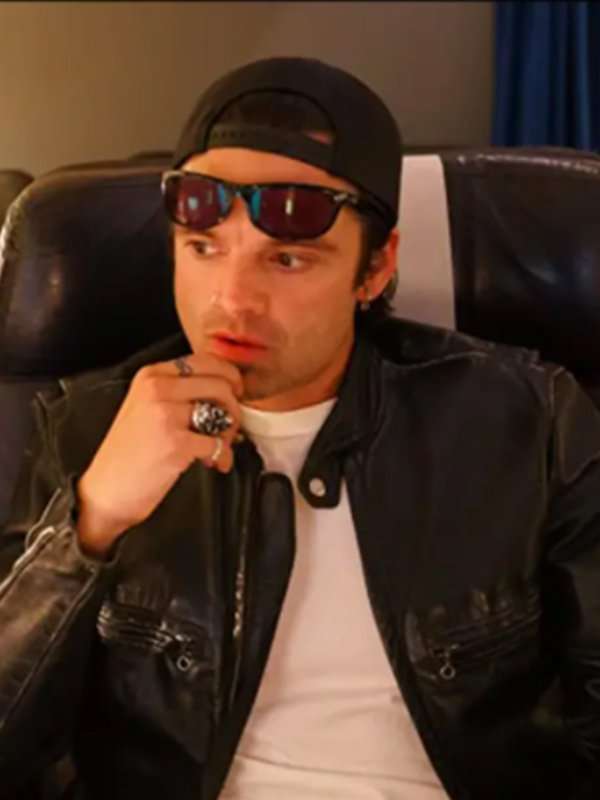 Sebastian Stan Pam & Tommy Tommy Lee Black Biker Jacket