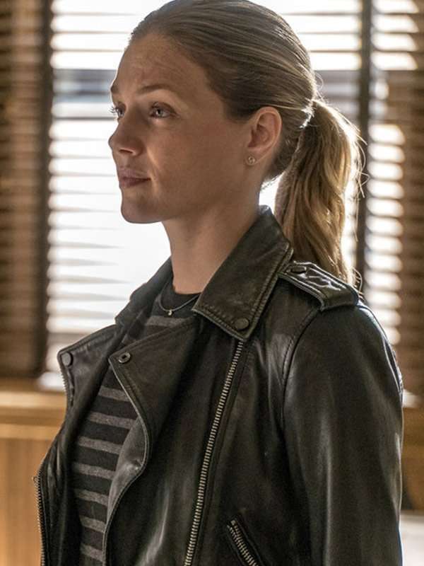 Chicago PD Tracy Spiridakos Black Leather Jacket