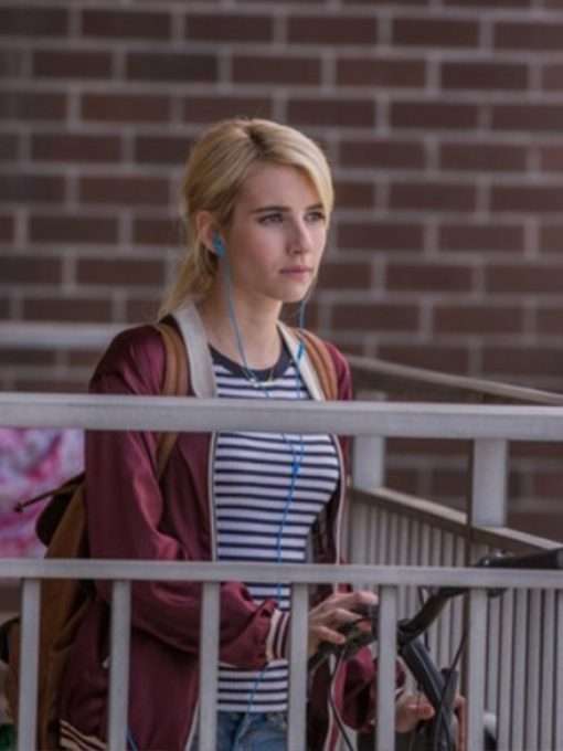 Emma Roberts Nerve Satin Bomber Jacket