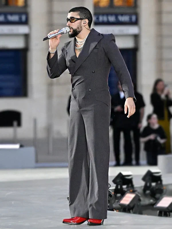 2024 Vogue World Paris Bad Bunny Gray Suit