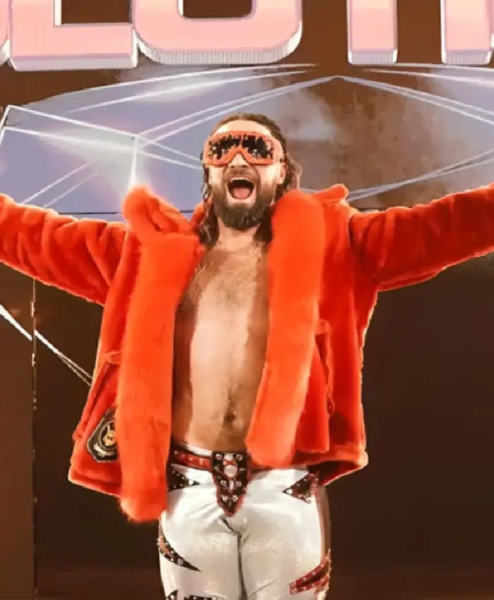WWE Raw Seth Rollins Red Fur Jacket For Sale
