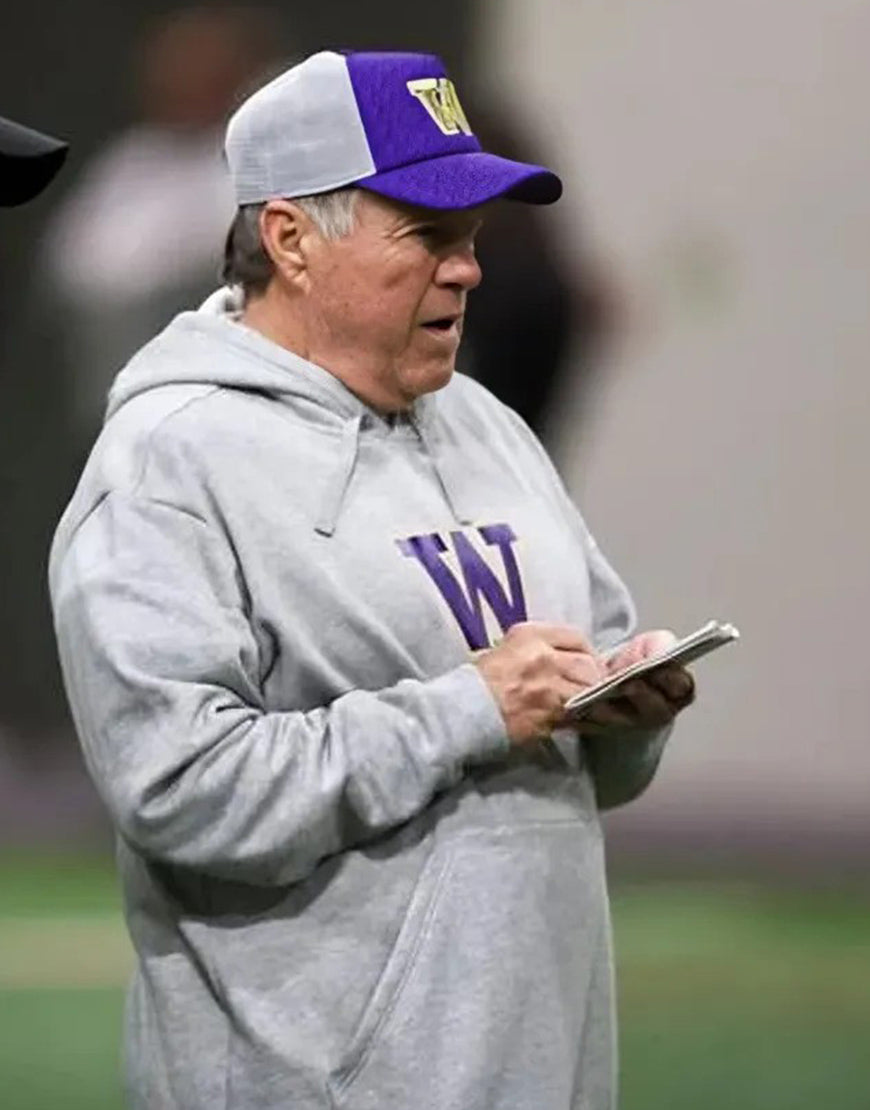 Bill Belichick Washington Huskies Grey Hoodie