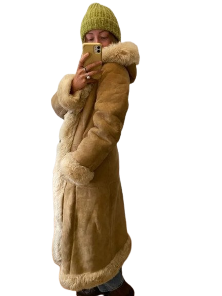 Vintage 70s Penny Lane Shearling Leather Coat