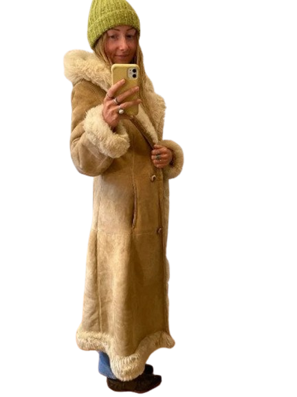Vintage 70s Penny Lane Shearling Leather Coat