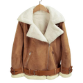 Fur Shearling Jacket Women, Brown