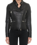 Sheep Padded Leather Biker Jacket Women