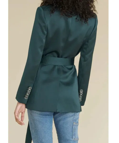 Grown-ish S04 Zoey Johnson Satin Green Blazer