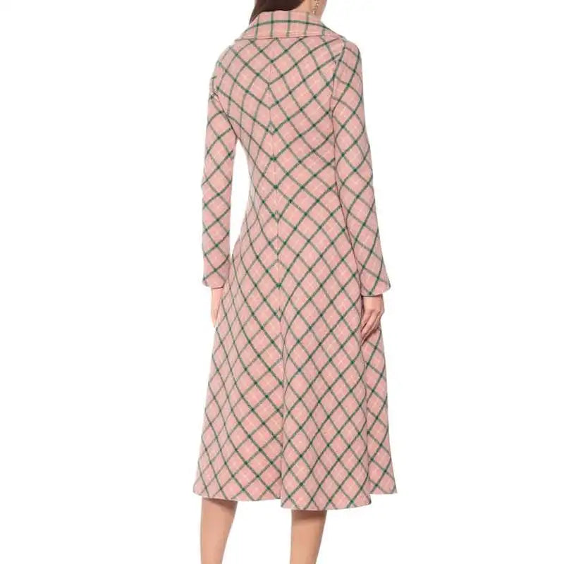 Buy Lauren Heller Younger Season 07 Pink Checked Long Coat