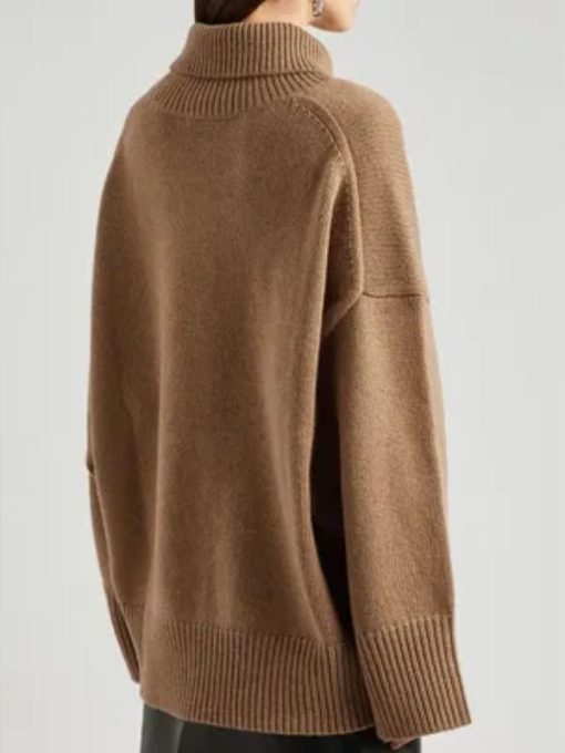 Back in Action 2025 Cameron Diaz Turtleneck Brown Sweater