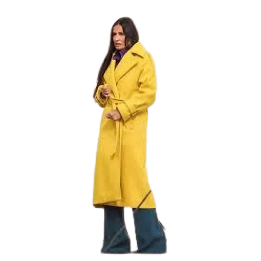 Demi Moore The Substance Yellow Coat