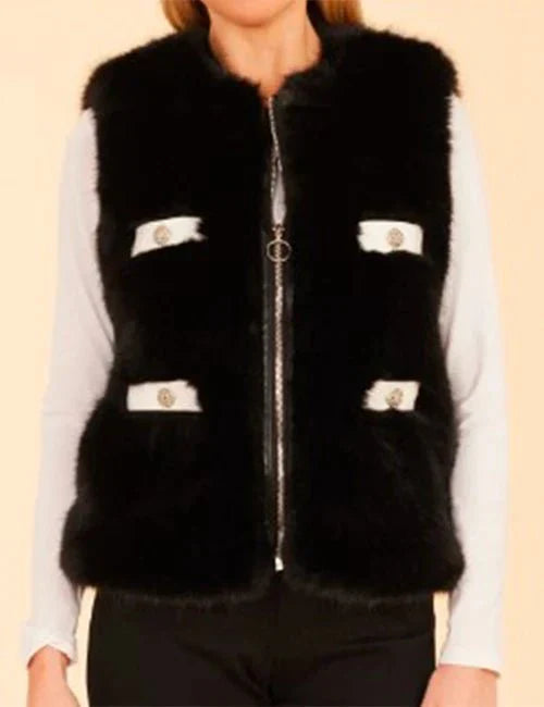 Kat Richardson Beyond The Gates Black Fur Vest