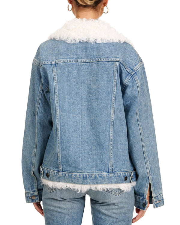 Sherpa Trucker Jacket Women, Blue