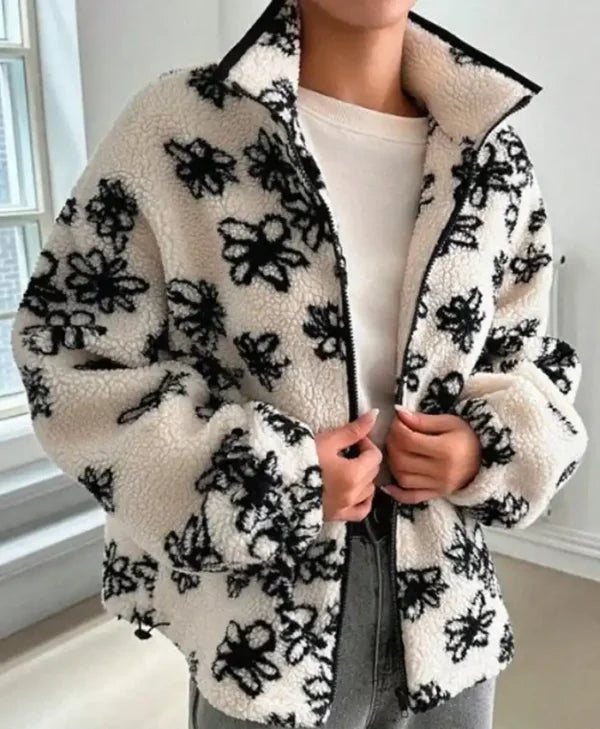 Love Is Blind S08 Floral Teddy Sherpa Jacket