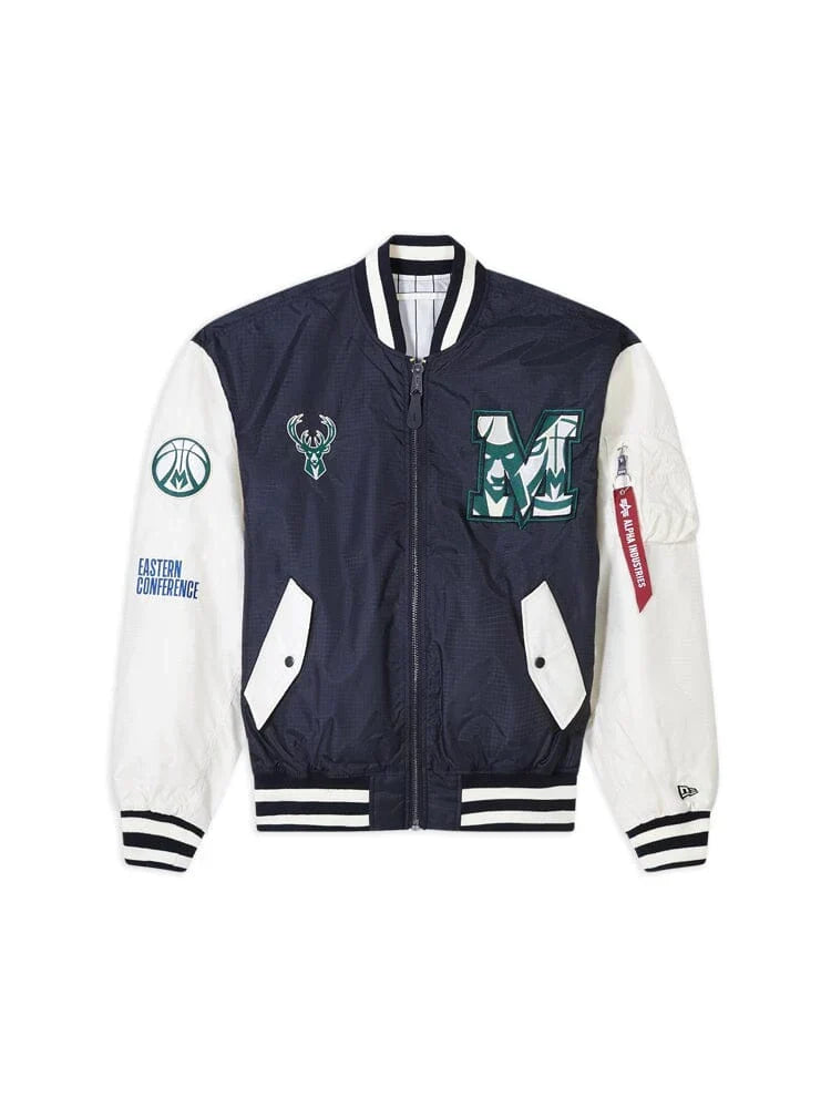 Milwaukee Bucks X Alpha X New Era L-2b Bomber Jacket