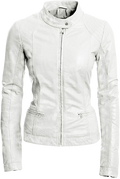 Pure Sheep Leather Biker Jacket Women, White