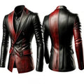Men`S Rustic Two-Tone Leather Blazer